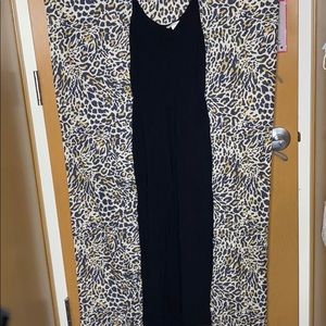 Black tank top jumpsuit with pockets